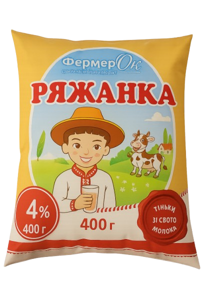 Ряжанка 4% жиру 400 г ТМ ФермерОк